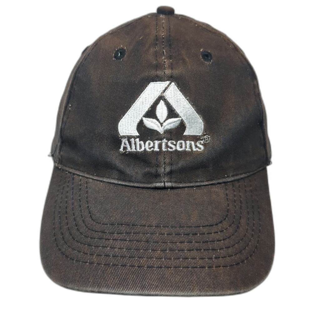 Image Solutions Albertsons Black Baseball Cap Hat OSFM Embroidered Cotton Strap